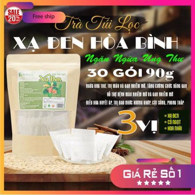 Trà Túi Lọc Xạ Đen Hòa Bình 90g (30 gói x 3g) | Dược Liệu Hồng Lan