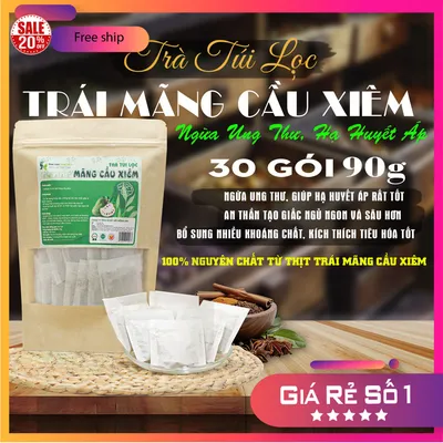 Trà Túi Lọc Trái Mãng Cầu Xiêm 90g (30 gói x 3g) | Dược Liệu Hồng Lan