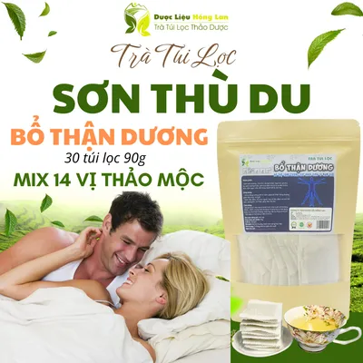 Trà Sơn Thù Du mix 14 vị giúp bổ thận tráng dương 90g (30 túi lọc x 3g) - Dược Liệu Hồng Lan