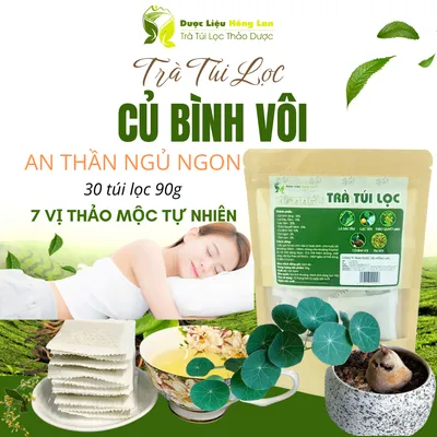Trà Củ Bình Vôi Mix 7 vị Chữa Mất Ngủ Giúp An Thần Ngủ Ngon, Ăn Ngon, Đẹp Da 90g (30 túi lọc x 3g) - Dược Liệu Hồng Lan 