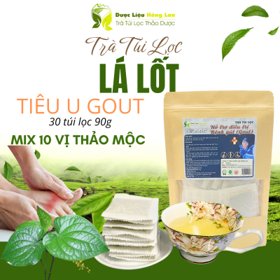 Trà Lá Lốt tiêu U Gout (Gút) mix 10 vị 90g (30 túi lọc x 3g) - Dược Liệu Hồng Lan
