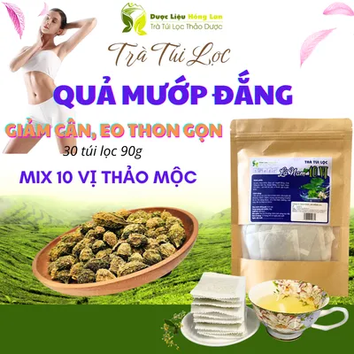 Trà Quả Mướp Đắng mix 10 vị giảm cân 90g (30 gói x 3g) - Dược Liệu Hồng Lan