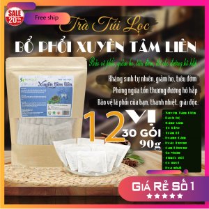 Trà Túi Lọc Xuyên Tâm Liên 12 vị 90g [Giúp giảm ho, tiêu đờm, phòng ngừa tổn thương đường hô hấp, bảo vệ phổi, thanh nhiệt, giải độc,…]