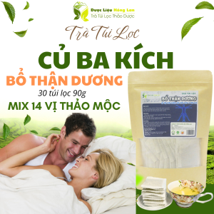 Trà Củ Ba Kích mix 14 vị giúp bổ thận tráng dương 90g (30 túi lọc x 3g) - Dược Liệu Hồng Lan