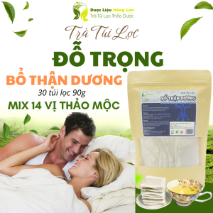 Trà Đỗ Trọng mix 14 vị giúp bổ thận tráng dương 90g (30 túi lọc x 3g) - Dược Liệu Hồng Lan