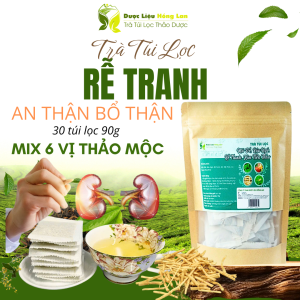 Trà Rễ Tranh mix 6 vị giúp {Bổ Thận - Lọc Thận - Tốt cho Thận} túi zip 90g (30 túi lọc x 3g) - Dược Liệu Hồng Lan