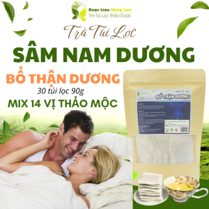 Trà Củ Đinh Lăng (Sâm Nam Dương) mix 14 vị giúp bổ thận tráng dương 90g (30 túi lọc x 3g) - Dược Liệu Hồng Lan 