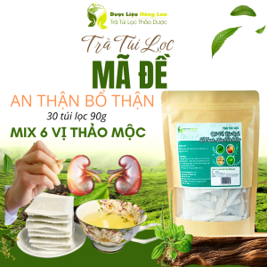 Trà Mã Đề mix 6 vị giúp Bổ Thận - Lọc Thận - Tốt cho Thận túi zip 90g (30 túi lọc x 3g) - Dược Liệu Hồng Lan