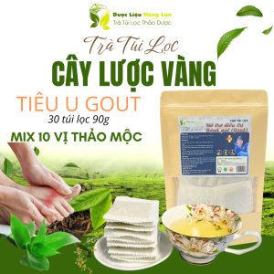 Trà Cây Lược Vàng tiêu U Gout (Gút) mix 10 vị 90g (30 túi lọc x 3g) - Dược Liệu Hồng Lan 