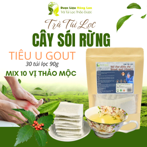 Trà Cây Sói Rừng tiêu U Gout (Gút) mix 10 vị 90g (30 túi lọc x 3g) - Dược Liệu Hồng Lan