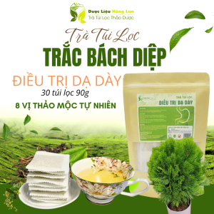 Trà Trắc Bách Diệp mix 8 vị 90g Giảm Trào Ngược, Đau Dạ Dày,Tức Thượng vị, Đầy Bụng, Đầy hơi, Ợ Hơi - Dược Liệu Hồng Lan 