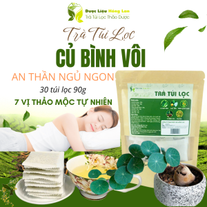 Trà Củ Bình Vôi Mix 7 vị Chữa Mất Ngủ Giúp An Thần Ngủ Ngon, Ăn Ngon, Đẹp Da 90g (30 túi lọc x 3g) - Dược Liệu Hồng Lan 