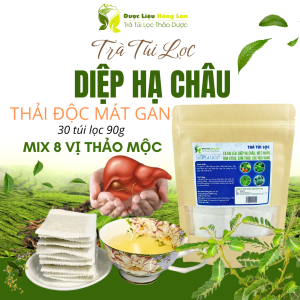 Trà Lá Chó Đẻ Răng Cưa mix 8 vị Thải Độc Mát Gan 90g - Dược Liệu Hồng Lan