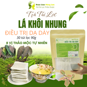 Trà Lá Khôi Nhung Tía mix 8 vị 90g Giảm Trào Ngược, Đau Dạ Dày,Tức Thượng vị, Đầy Bụng, Đầy hơi, Ợ Hơi - Dược Liệu Hồng Lan 