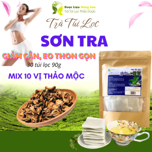 Trà Túi Lọc Táo Mèo (Sơn Tra) mix 10 vị giảm cân 90g (30 gói x 3g) - Dược Liệu Hồng Lan