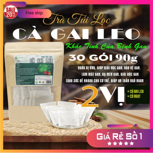 Trà Túi Lọc giải độc mát gan Cà Gai Leo 90g (30 gói x 3g) Dược Liệu Hồng Lan