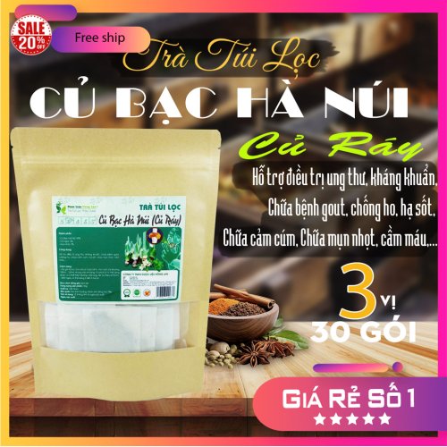 Trà Túi Lọc Củ Ráy - Củ Bạc Hà Núi 90g (30 gói x 3g) Hồng Lan