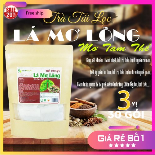 Trà Túi Lọc Lá Mơ Lông (Lá Mơ Tam Thể) 90g (30 gói x 3g) Hồng Lan