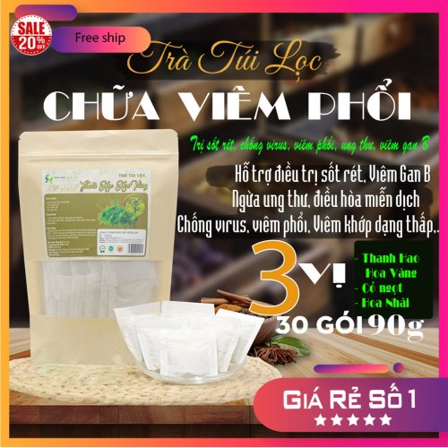 Trà Túi Lọc Cây Thanh Hao Hoa Vàng 90g (30 gói x 3g) | Dược Liệu Hồng Lan