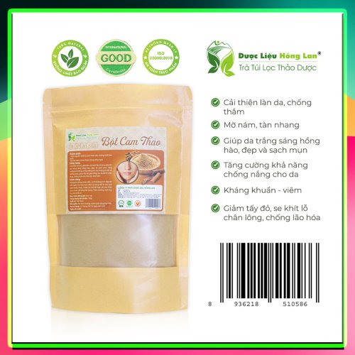 Bột Thảo Dược Cam Thảo Bắc nguyên chất gói 100g - Dược Liệu Hồng Lan