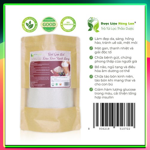 Bột Gạo Lứt & Đậu Đen Zanh Lòng Nguyên Chất Gói 100g - Dược Liệu Hông Lan