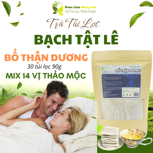 Trà Bạch Tật Lê mix 14 vị giúp bổ thận tráng dương 90g (30 túi lọc x 3g) - Dược Liệu Hồng Lan