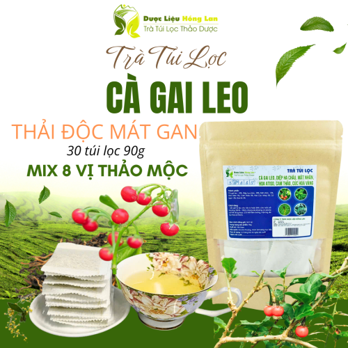 Trà Cà Gai Leo mix 8 vị Thải Độc Mát Gan 90g - Dược Liệu Hồng Lan
