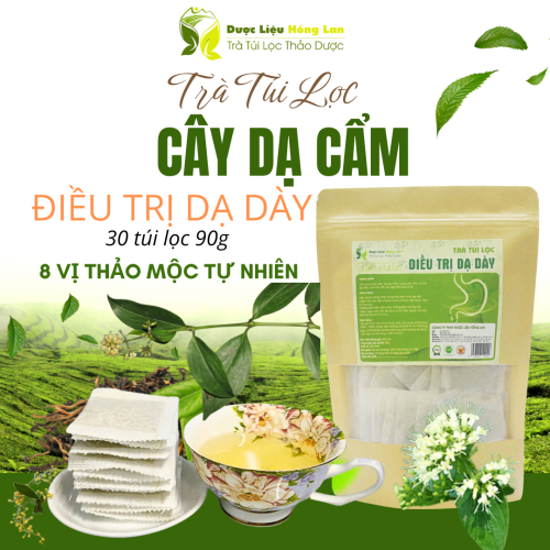 Trà Cây Dạ Cẩm mix 8 vị 90g Giảm Trào Ngược, Đau Dạ Dày,Tức Thượng vị, Đầy Bụng, Đầy hơi, Ợ Hơi - Dược Liệu Hồng Lan