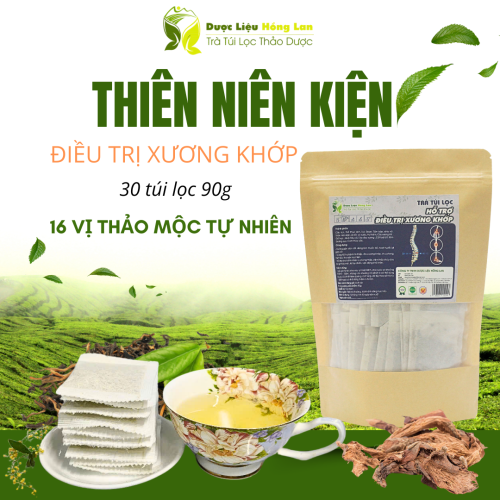 Trà Thiên Niên Kiện mix 16 vị hỗ trợ điều trị Xương Khớp 90g (30 túi lọc x 3g) - Trà Túi Lọc Hồng Lan 