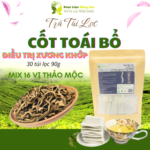Trà Túi Lọc Cốt Toái Bổ (Tắc Kè Đá) mix 16 vị chữa xương khớp 90g (30 gói x 3g) - Dược Liệu Hồng Lan