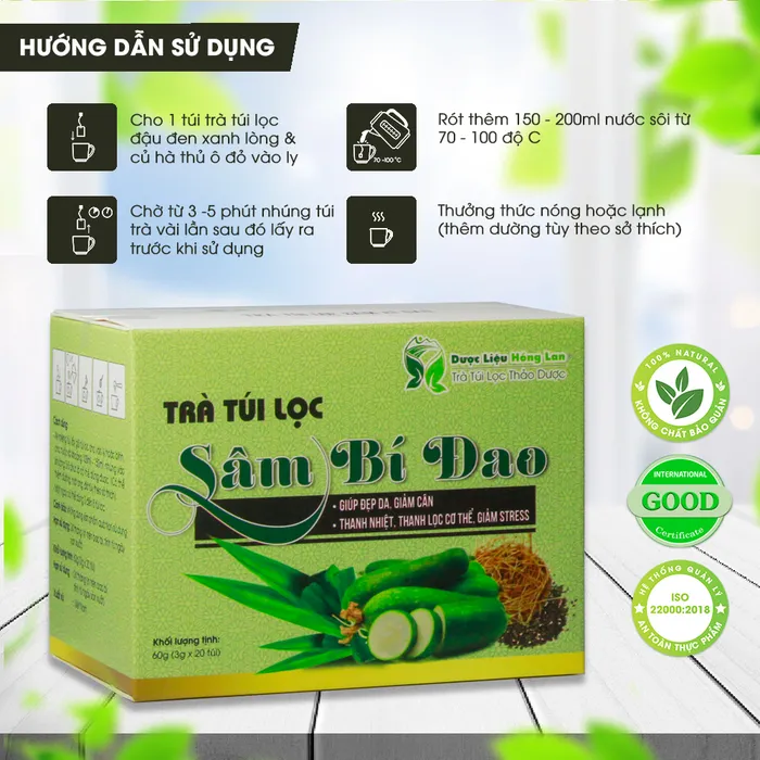 Trà Túi Lọc Sâm Bí Đao 2