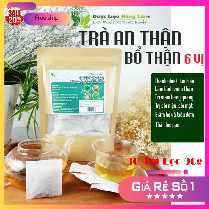 Trà Túi Lọc An Thận - Bổ Thận 90g (30 gói x 3g) | Dược Liệu Hồng Lan