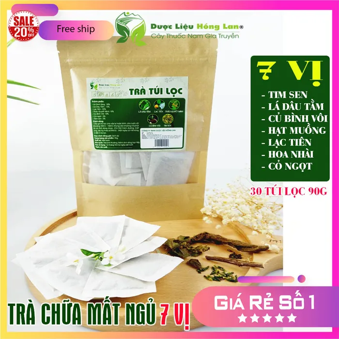 Trà Túi Lọc Hỗ Trợ Điều Trị Mất Ngủ giúp An Thần Ngủ Ngon 90g (30 gói x 3g) Dược Liệu Hồng Lan 4