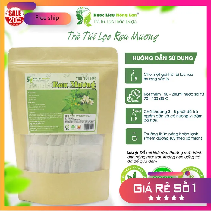 Trà Túi Lọc Cây Rau Mương 90g (30 góix3g) Dược Liệu Hồng Lan