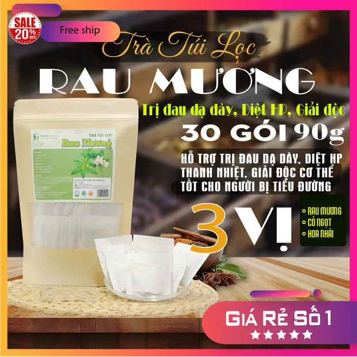 Trà Túi Lọc Cây Rau Mương 90g (30 góix3g) Dược Liệu Hồng Lan