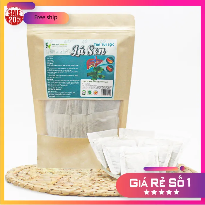 Trà Túi Lọc detox giảm cân Lá Sen 90g (30 gói x 3g) | Dược Liệu Hồng Lan 3