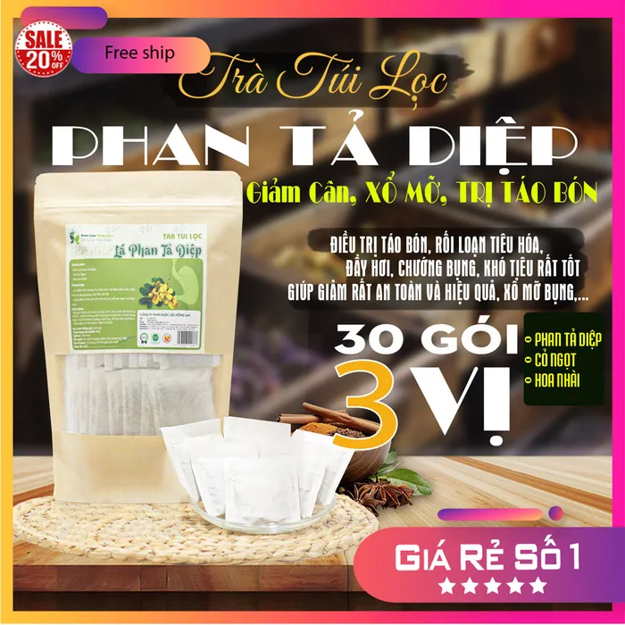 Trà Túi Lọc Cây Phan Tả Diệp 90g (30 gói x 3g) Dược Liệu Hồng Lan 2