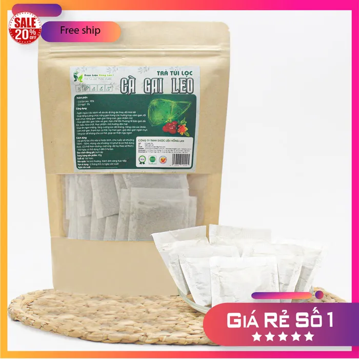 Trà Túi Lọc giải độc mát gan Cà Gai Leo 90g (30 gói x 3g) Dược Liệu Hồng Lan 1