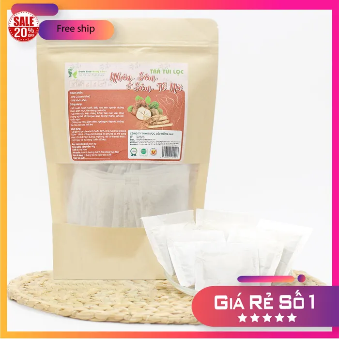 Trà Túi Lọc Nhân Sâm & Sâm Tố Nữ 90g (30 gói x 3g) | Dược Liệu Hồng Lan 4