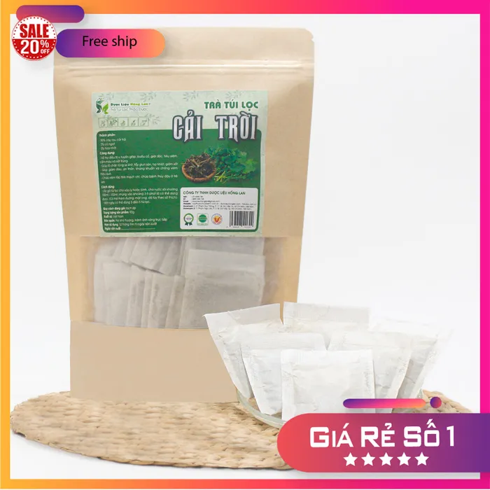 Trà Túi Lọc Cây Rau Cải Trời 90g (30 gói x 3g) | Dược Liệu Hồng Lan trị u tuyến giáp, trị bướu cổ 2