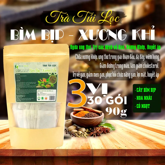 Trà Túi Lọc Cây Bìm Bịp (Xương Khỉ) 90g (30 gói x 3g) Dược Liệu Hồng Lan 2