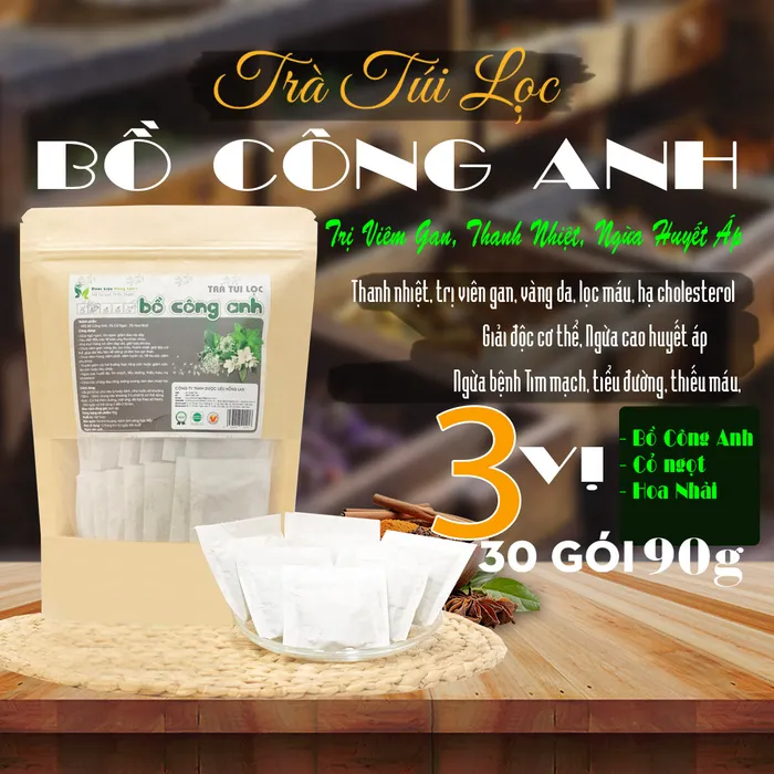 Trà Túi Lọc Cây Bồ Công Anh 90g (30 gói x 3g) Dược Liệu Hồng Lan 4