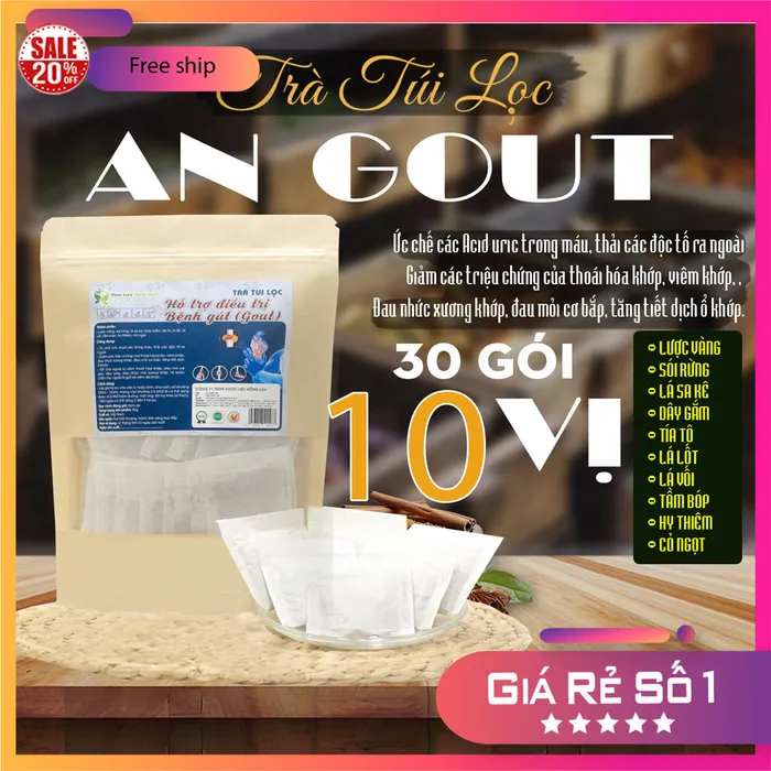 Trà Túi Lọc Hỗ Trợ Điều Trị Bệnh Gout ( gút) 90g (30 gói x 3g) | Dược Liệu Hồng Lan 3