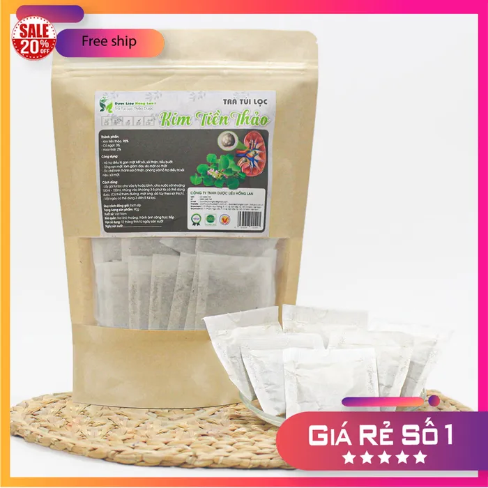Trà Túi Lọc Cây Kim Tiền Thảo gói 90g (30 gói x 3g) [Điều trị sỏi niệu, sỏi mật] 3