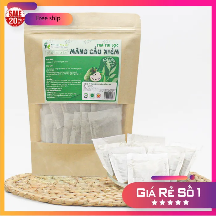 Trà Túi Lọc Trái Mãng Cầu Xiêm 90g (30 gói x 3g) | Dược Liệu Hồng Lan