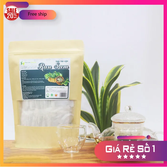 Trà Túi Lọc Cây Rau Sam Hoa Atiso, Lá Sen, Cỏ Ngọt gói 90g (30 góix3g) | Dược Liệu Hồng Lan 3