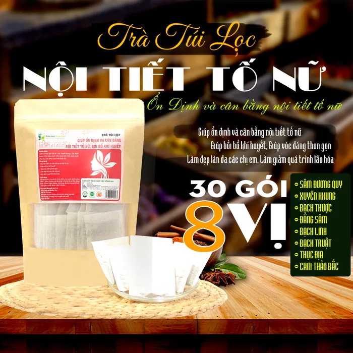 Trà Túi Lọc Hỗ Trợ Ổn Định Và Cân Bằng Nội Tiết Tố Nữ 90g (30 gói x 3g) | Dược Liệu Hồng Lan 3