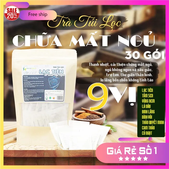 Trà Túi Lọc Cây Nhãn Lồng (Dây Lạc Tiên, Chùm Bao) 9 vị 90g (30 gói x 3g) Dược Liệu Hồng Lan Giúp an thần ngủ ngon