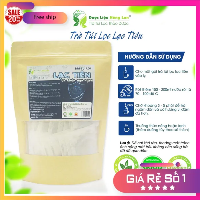 Trà Túi Lọc Cây Nhãn Lồng (Dây Lạc Tiên, Chùm Bao) 9 vị 90g (30 gói x 3g) Dược Liệu Hồng Lan Giúp an thần ngủ ngon 1