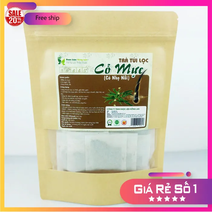 Trà Túi Lọc Cây Cỏ Mực – Nhọ Nồi 90g (30 gói x 3g) Dược Liệu Hồng Lan  2